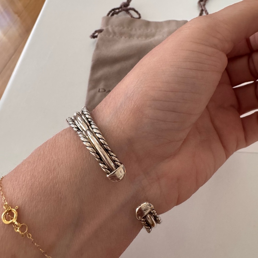 David Yurman Silver Cable Bracelet - Picture 4 of 6